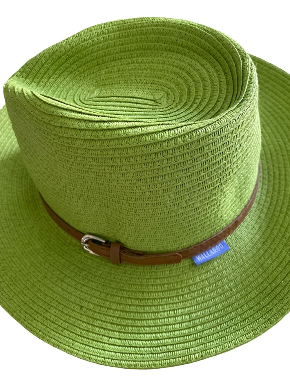 Women’s Green  NaplesPanama-Style Straw Hat with Brown Band - Picture 2 of 5